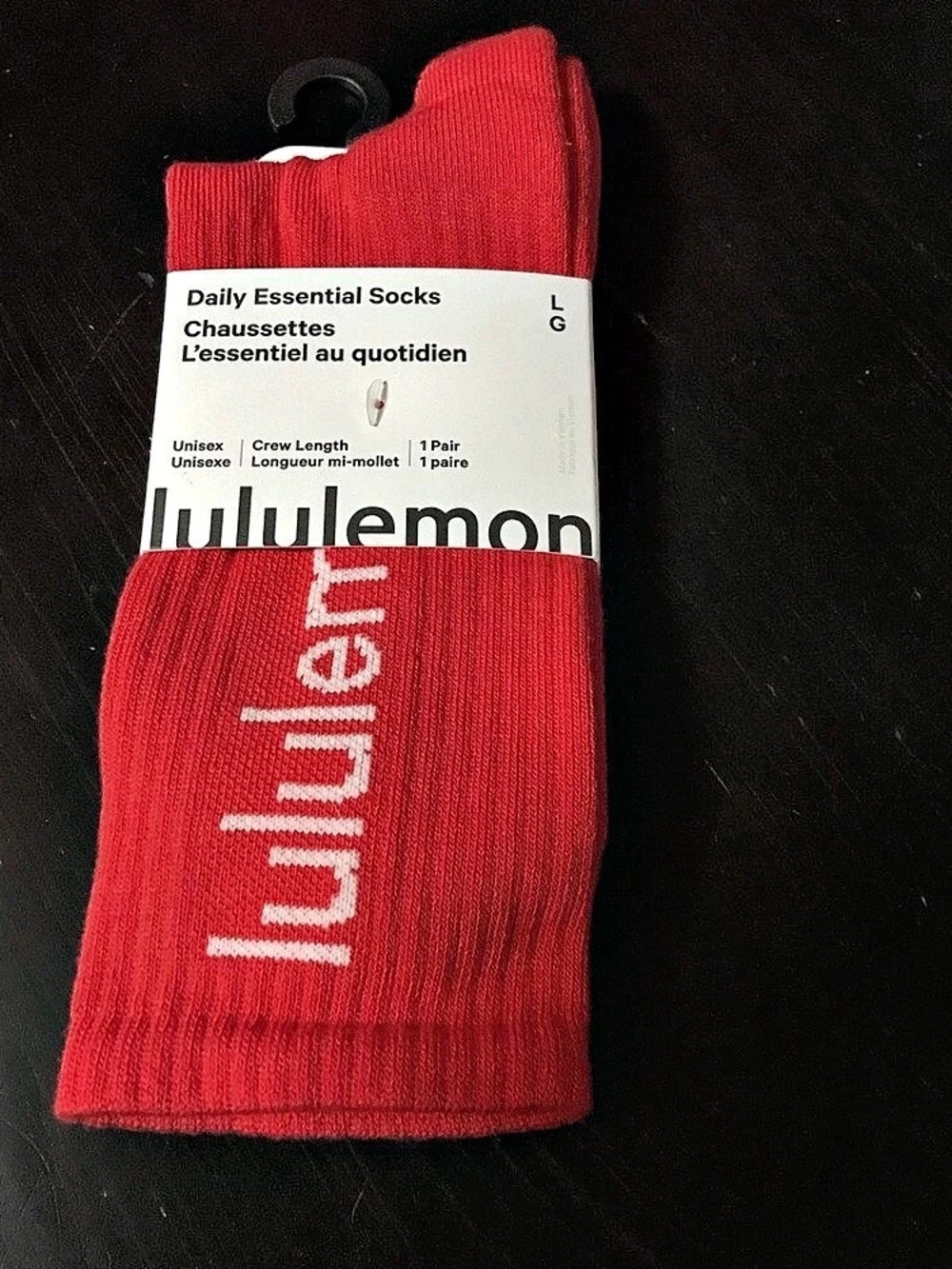 lululemon Daily Essential Socks Red L/XL NWT